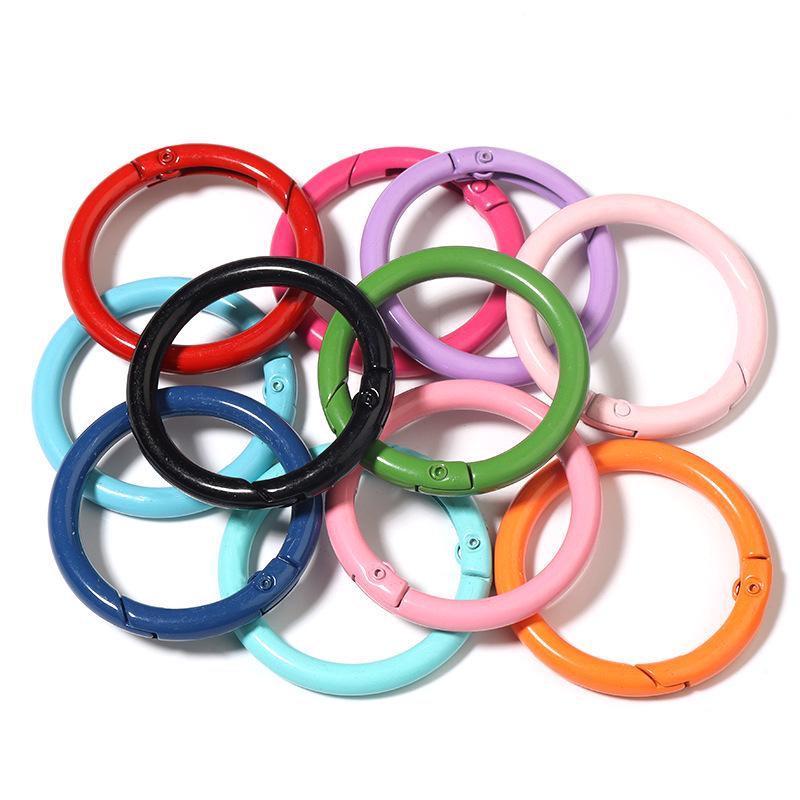 Colored Zinc Alloy Enamel O-Ring Keychain Bag Accessory