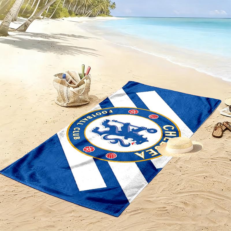 Chelsea F.C Print Beach Towel, Large Soft Quick Dry Towel for Beach Camping Swimming