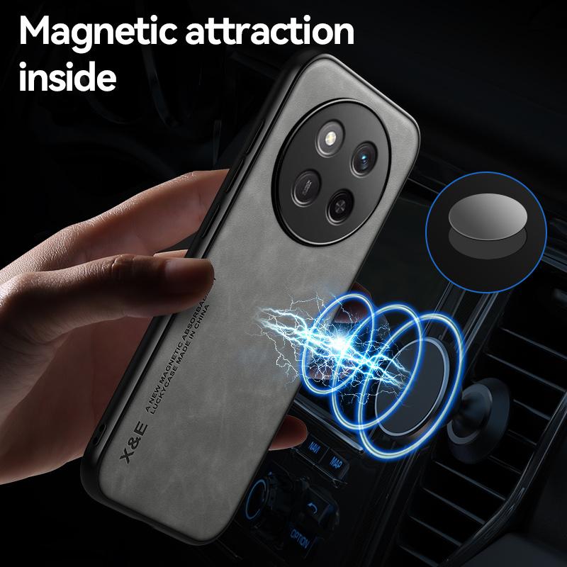 Honor X9C 5G Case Soft Silicone Leather Back Cover for Xonor Honar Honer X 9c X9 c HonorX9c 5G Car Magnetic Holder Coque Fundas