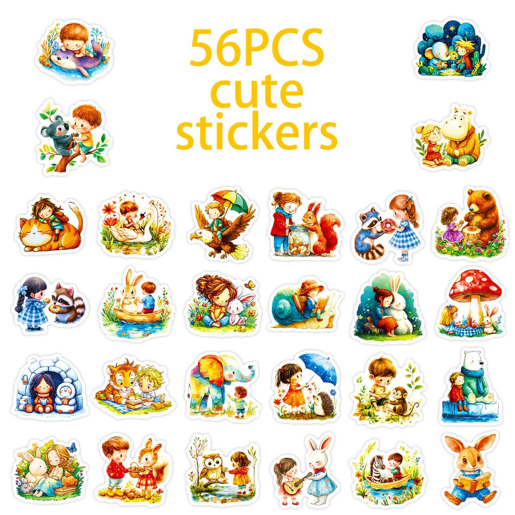 56 Fairy Tale World Cute Cartoon Graffiti Stickers Fun Children'S Handmade Reward Stickers