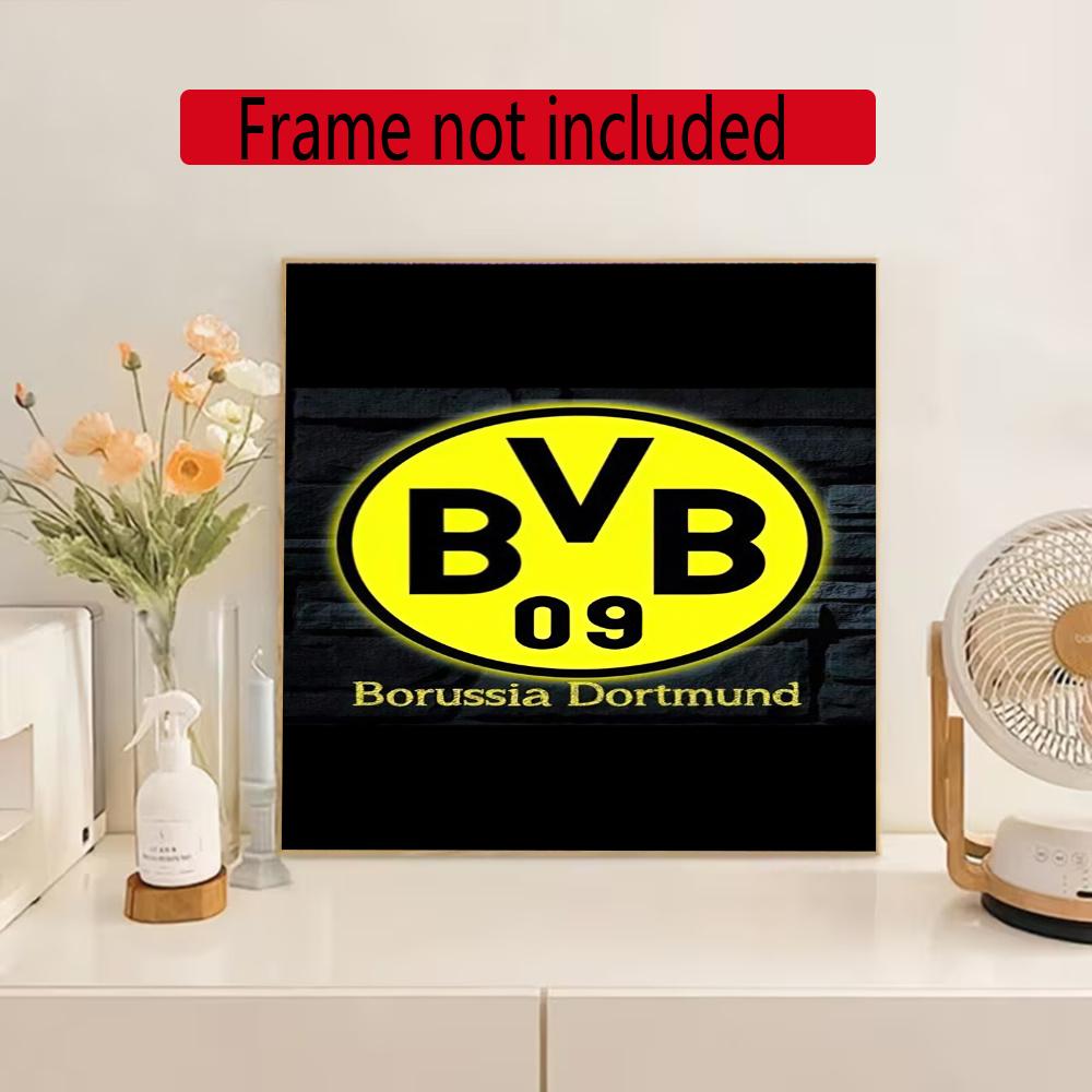 Borussia Dortmund 5D Diy Diamond Painting Round Diamond Diy Frameless Holiday Artwork Suitable For Home Office Wall Decoration