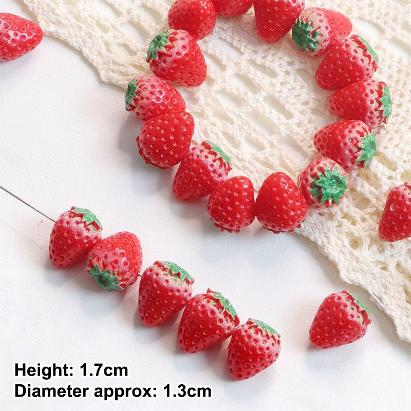 5Pcs Multicolor 3D Fruit Shaped Loose Beads for DIY Handmade Bracelet Keychain Jewelry Making Craft for Home School Use
