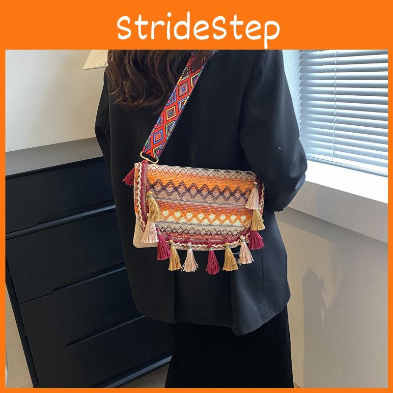 Wavy Pattern Tassel Single Shoulder Underarm Bag Ethnic Style Women Gift Fashion