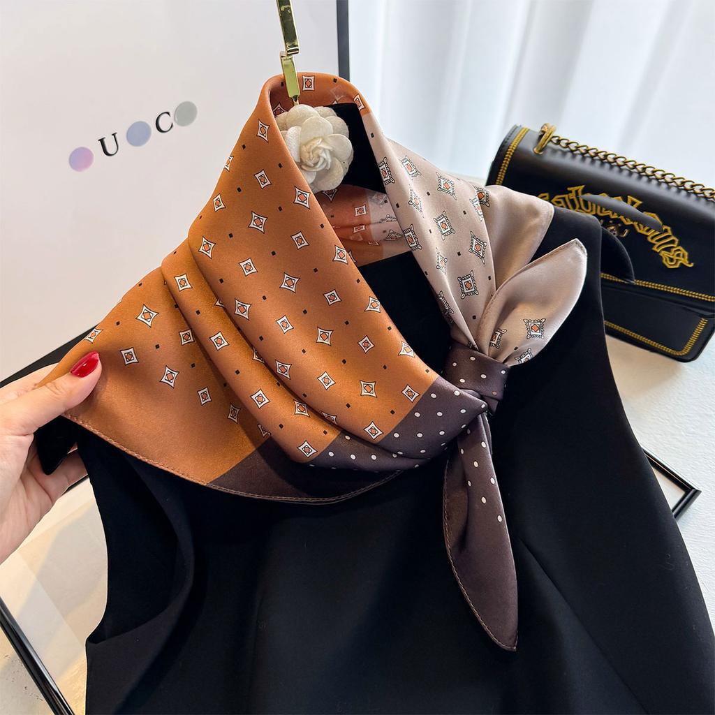 Fashion 100% Nature Real Silk Square Scarf Women Female Foualrd Neckerchief Summer Beach Scarves Shawl Bandana Hijab Pashmina