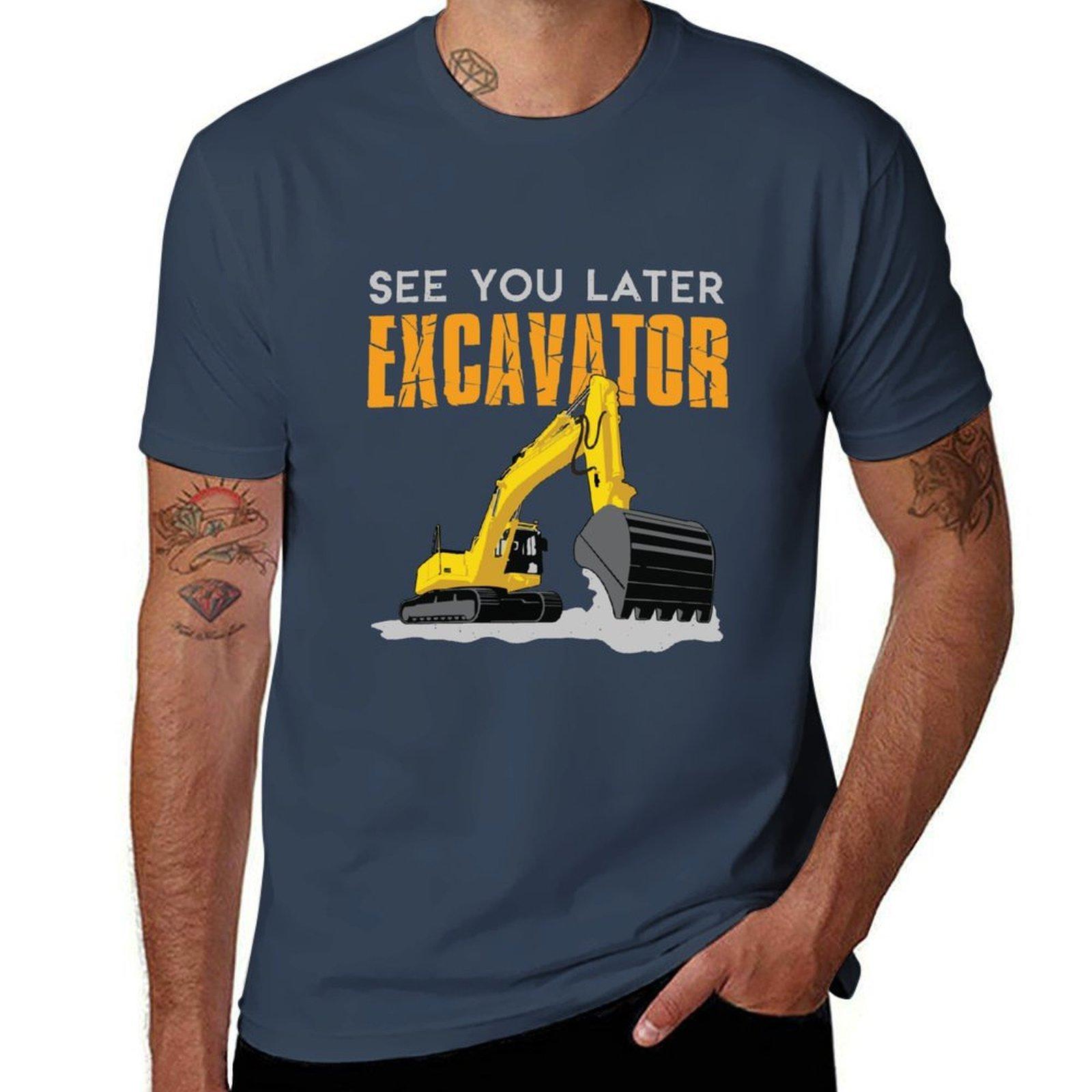 

See You Later Excavator Toddler Boy Kids TShirt Running Gym Short Sleeve Sports Tee S