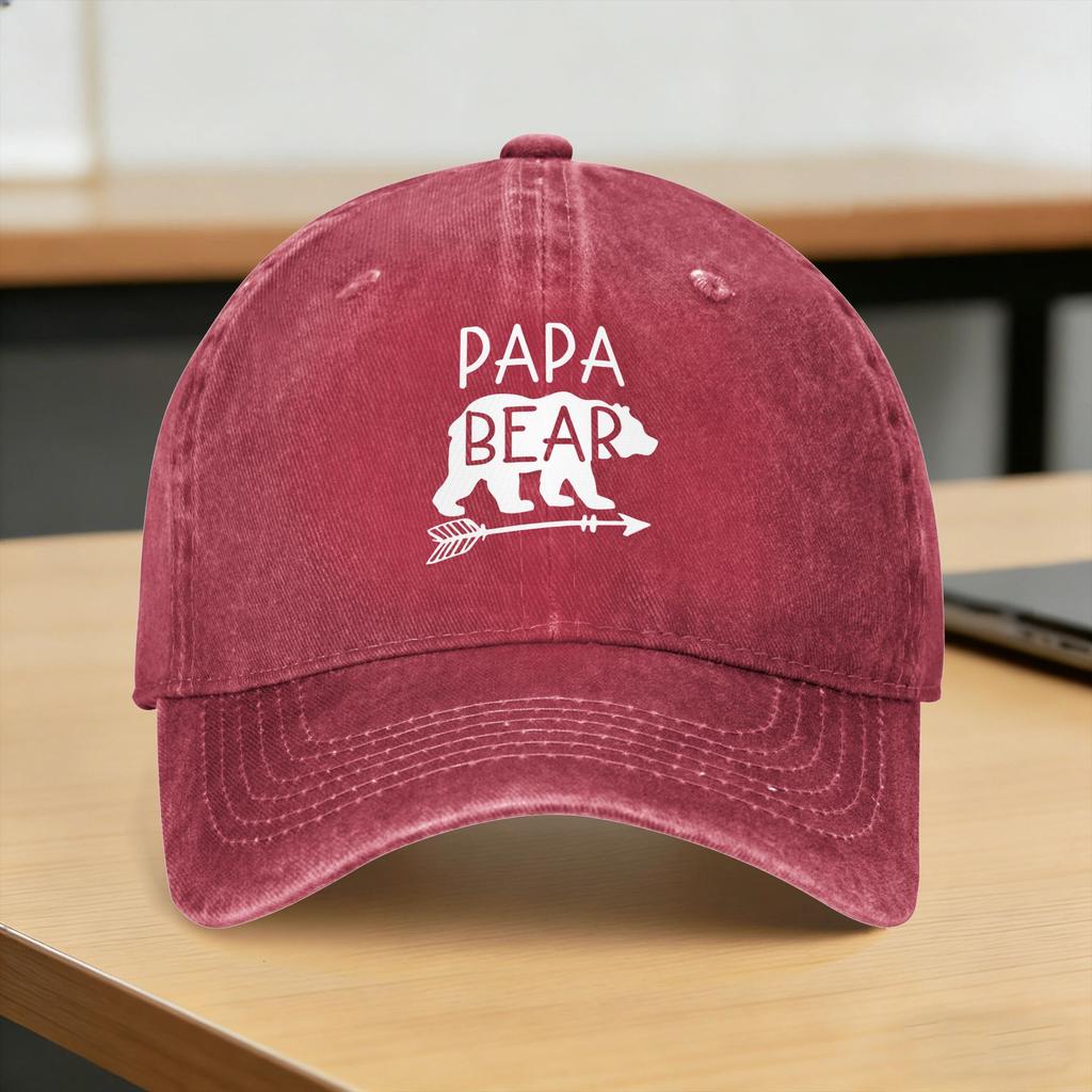 Summer Fathers Day Papa Bear Baseball Cap Sun Wholesale Custom DIY Washed Hip Hop Hats Fashion Hiking Fishing Baseball Caps