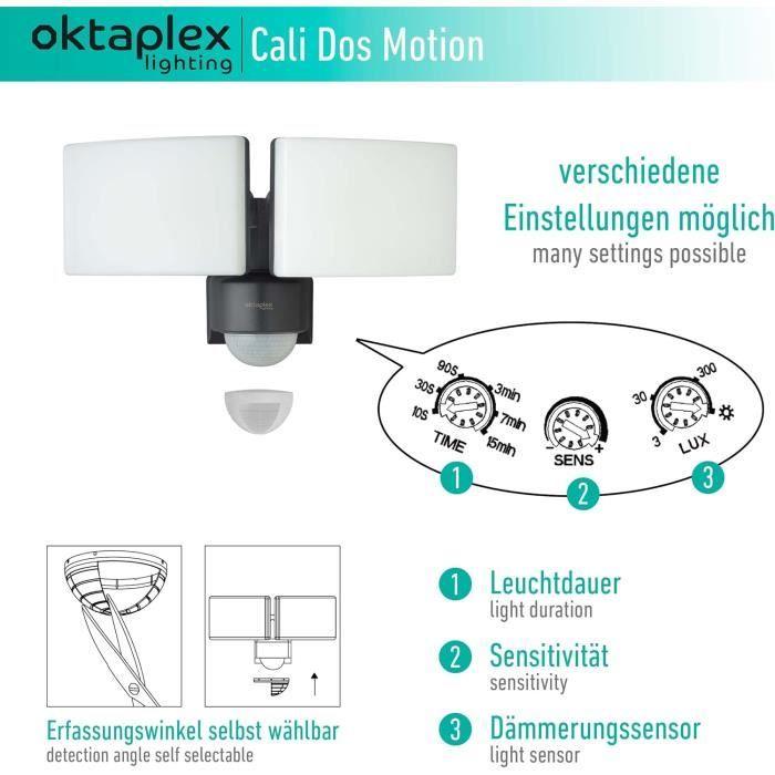 Projecteur LED - Oktaplex Lighting - Cali Dos Motion - IP65 - 40 W - Détecteur de mouvement