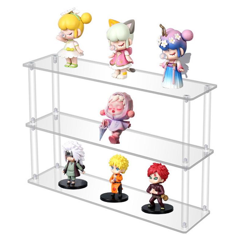 Vertical Acrylic Display Stand Ladder Storage Shelf for Bubble Mart Dolls,Labubu Collectibles,Figures,Perfume,Cosmetics,Cupcake