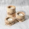1 Stück/3 Stück - Holz-Teelichthalter, geeignet zur Dekoration von Holzbalkonkästen in der Mitte von Hochzeits- und Geburtstagstischen