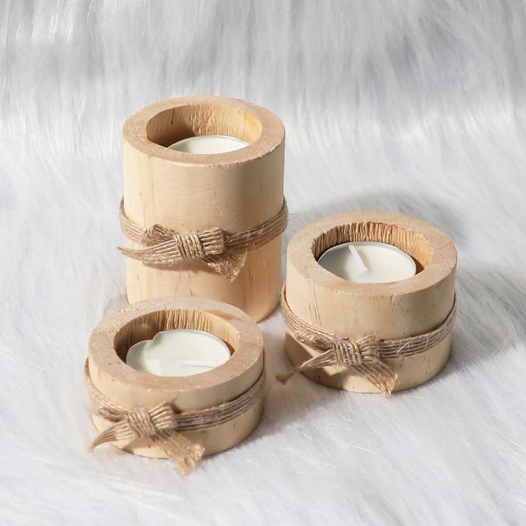 1 Stück/3 Stück - Holz-Teelichthalter, geeignet zur Dekoration von Holzbalkonkästen in der Mitte von Hochzeits- und Geburtstagstischen
