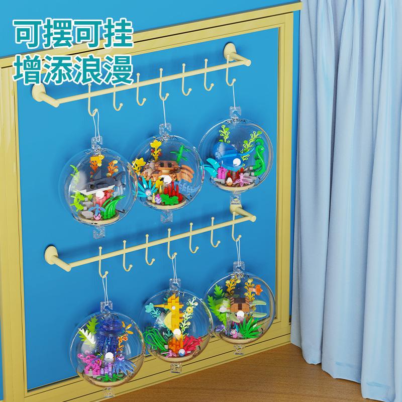 Boys Adult Toys Marine Animals Bricks Construction Set Fish Model Micro Building Blocks 3d Mini Block Home Decoration Toys Gifts