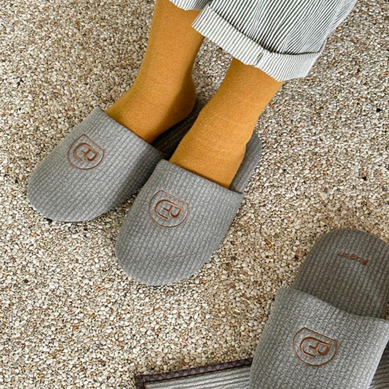 RUGUM cotton waffle embroidered logo living room slippers