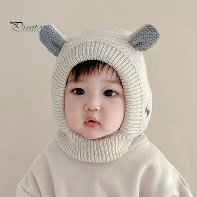 Kindermütze Wintermütze für Haustiere, gestrickt, hohe Elastizität, hält warm, einfarbig, mit Ohrendekor, für Kleinkinder, Jungen und Mädchen, Beanie, Foto-Requisite, Kopfbedeckung