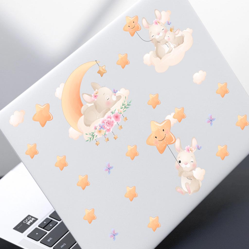 2025 Pink Rabbit Luminous Waterproof Removable Wall Sticker