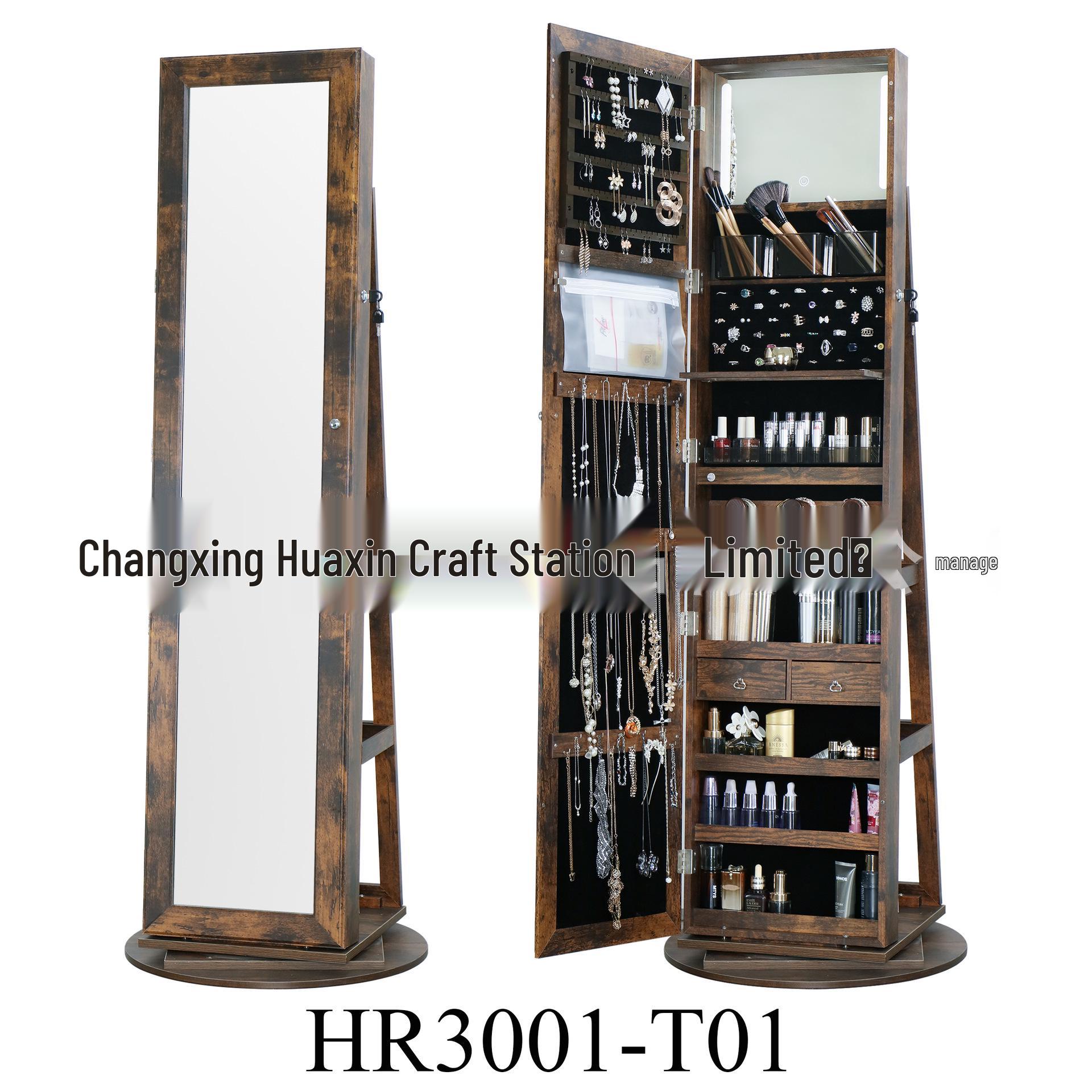 

Rotating Full-Length Floor Mirror Jewelry and Skincare Storage Cabinet for Bedroom or Dressing Room 160*54*54