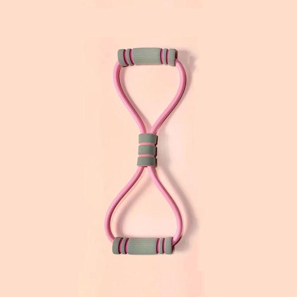 

Elongated Figure 8-Shaped Tensioner Bolded Yoga Elastic Band Tension Rope Shoulder Opening 9mm розовый