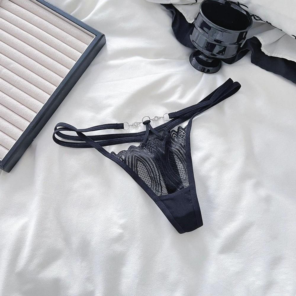 Low Waist Lace Panties Chain Thin Belt Thong Sweet Fashion Underwear for Women  Women