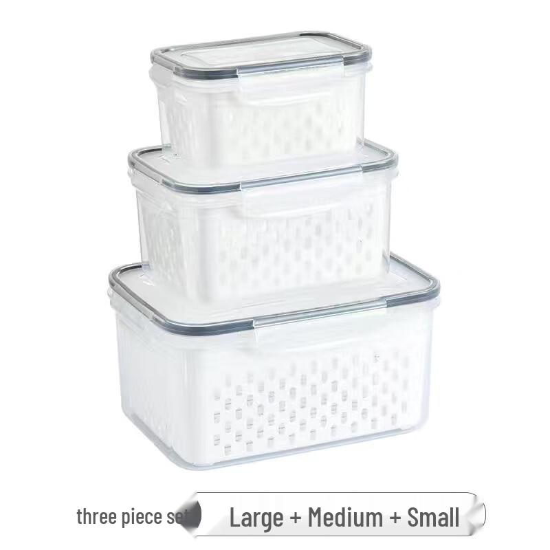 

3-Piece Plastic Refrigerator Draining Storage Set