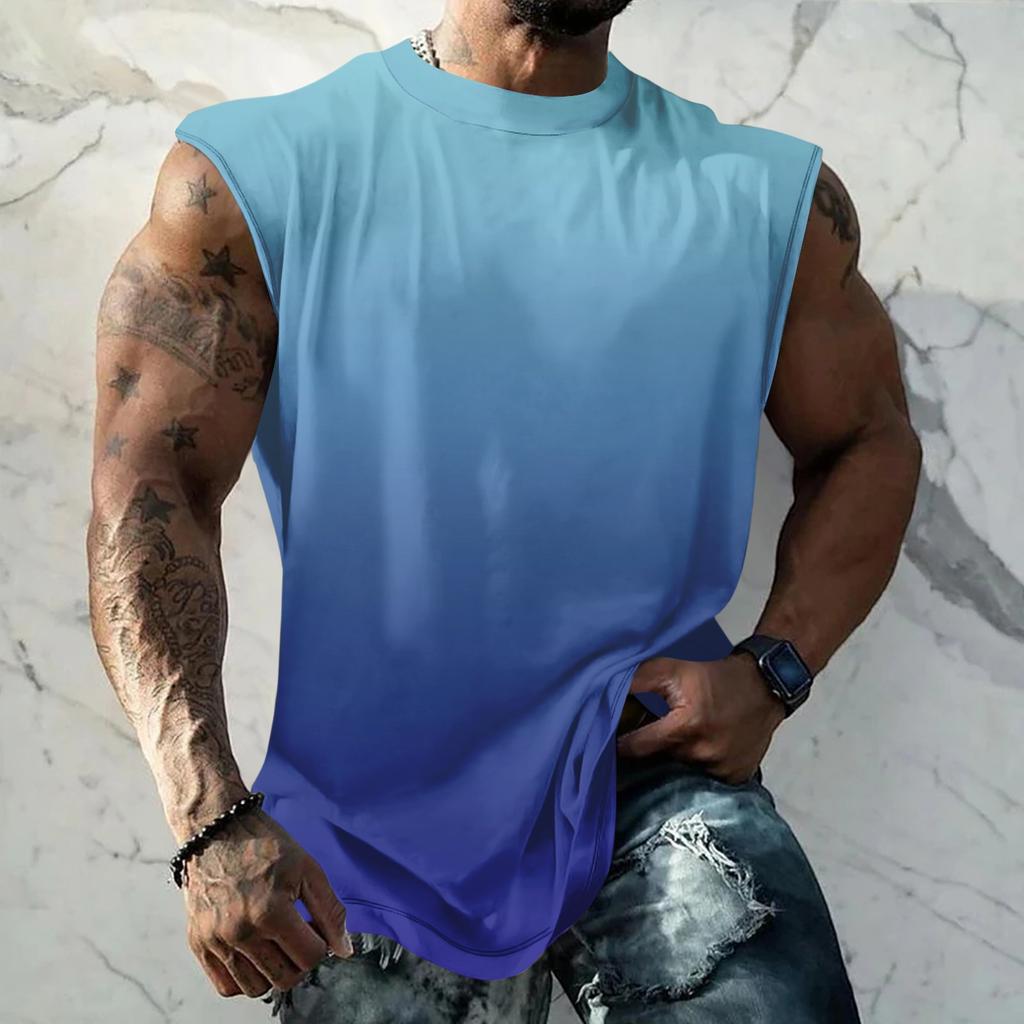 Men Sleeveless Tank Top Muscle Shirt Casual Loose Fit Basic Plain Undershirt Summer Sportswear Workout Gym Vest