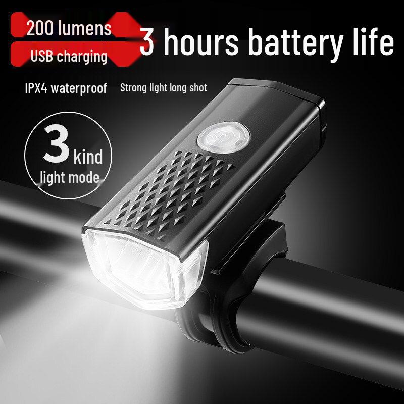 USB Rechargeable Bicycle Light Set: Super Bright Front and Rear Lights for Night Riding and Outdoor Cycling.