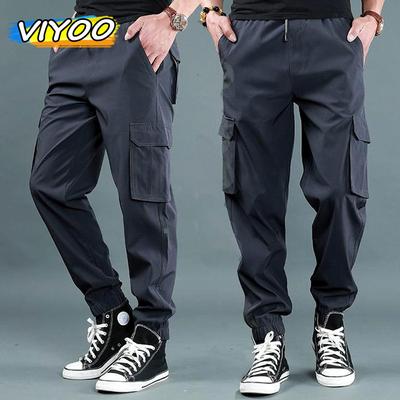 Herbst Frühling Herrenhosen Sportbekleidung Jogginghose Einfarbig Jogger Cargohose Fitness Taktische Taschenarbeit Bleistifthose Hosen für Männer