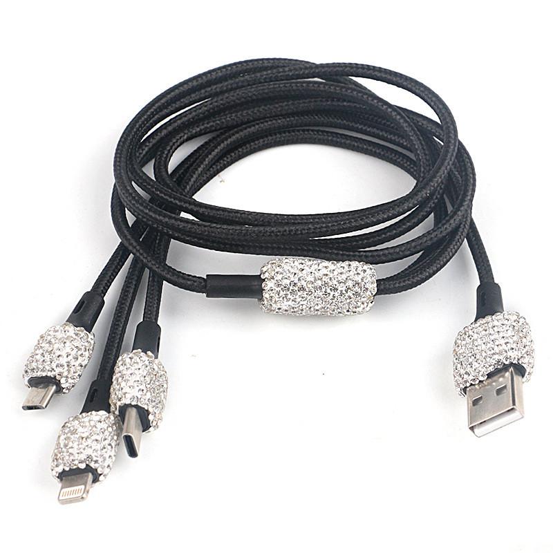 Nová nabíječka do auta Bling USB 5V 2.1A rychlý adaptér se dvěma porty Růžový dekor do auta Styling do auta Diamantové příslušenství do auta Interiér pro ženu