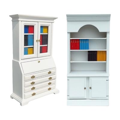 Solid Wood Mini Cabinet Bookshelf Model Dollhouses Accessories For Bedroom Kitchen Living Room Tiny House Decoration