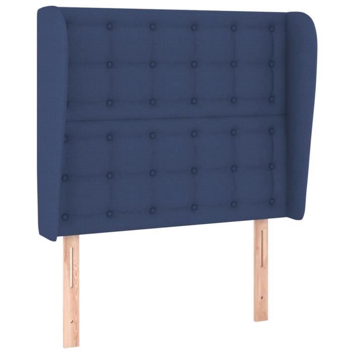 VidaXL Tête de lit avec oreilles Bleu 93x23x118-128 cm Tissu3118378