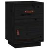 VidaXL Bedside Table Black 40x34x55 Cm Solid Pine Wood 818313