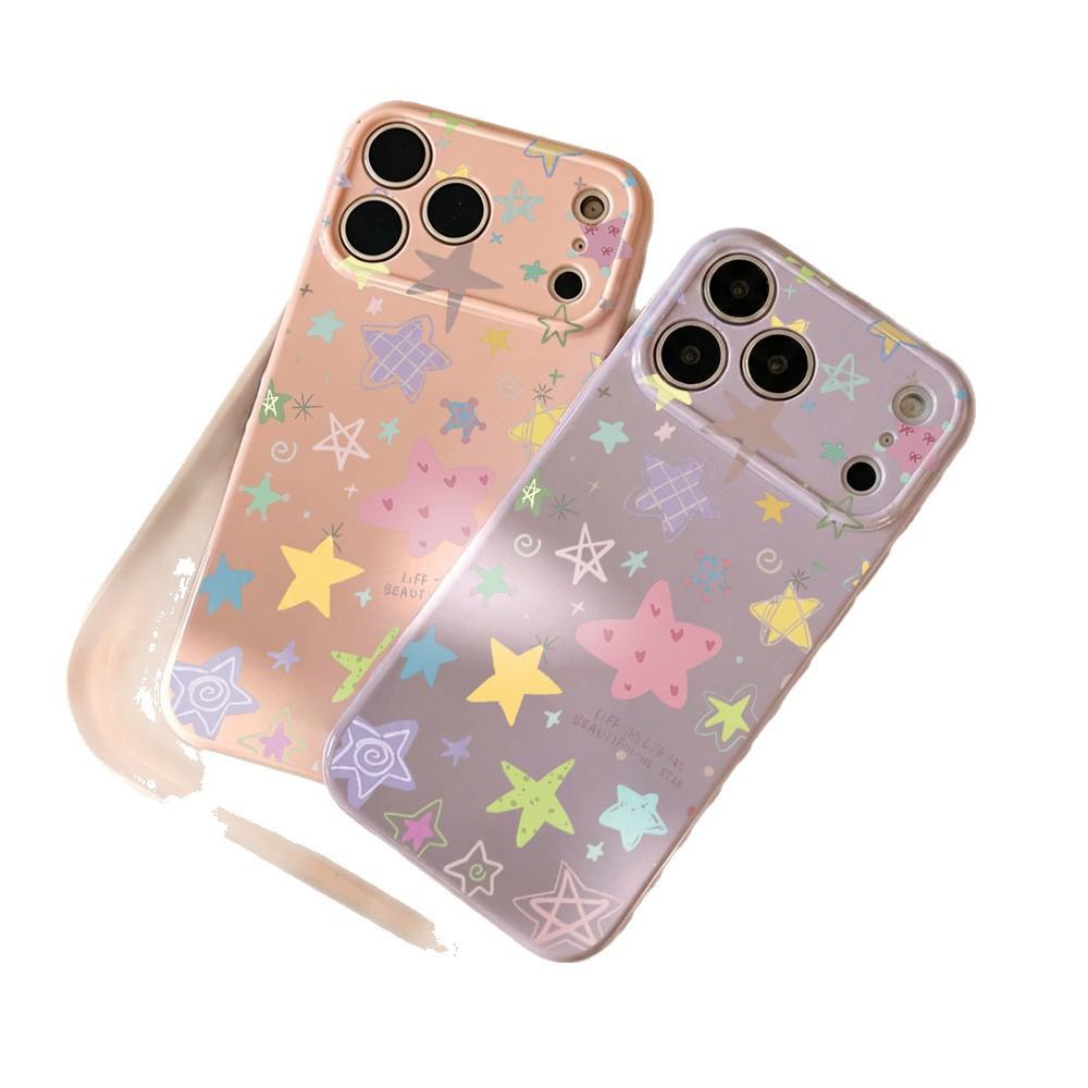 Graffiti color stars for iPhone17promax Apple 16 mobile phone case 15 side love 14 all-inclusive 13