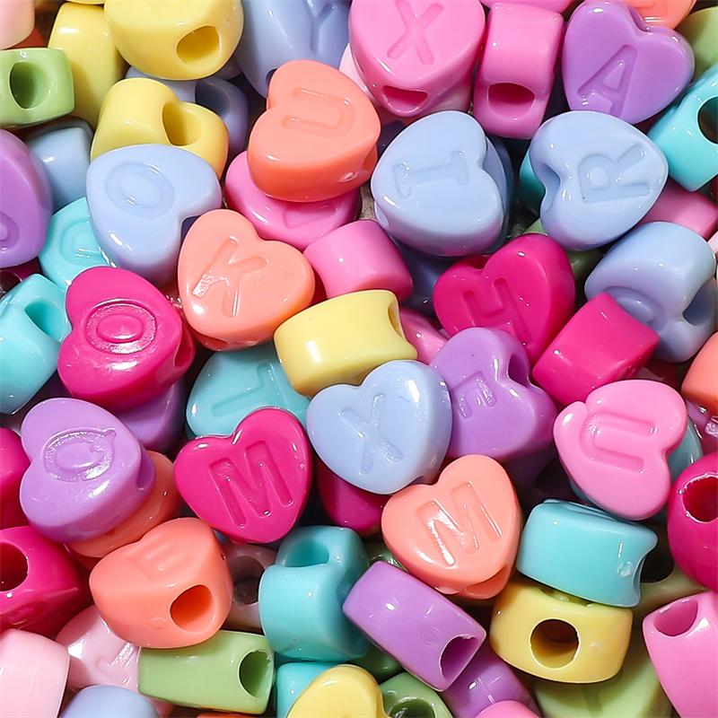 20-200 stk Akryl Søte Hjerte Stjerne Perler For DIY Halskjede Armbånd Øredobber Smykkefremstilling Håndverkstilbehør