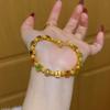 Chinese Character Golden Mahjong Bracelet Hand Jewelry Bohemian Style Bangle  Hipster