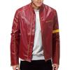 European & American Men's Stand Collar Punk Motorcycle Leather Jacket for Teens and Adults