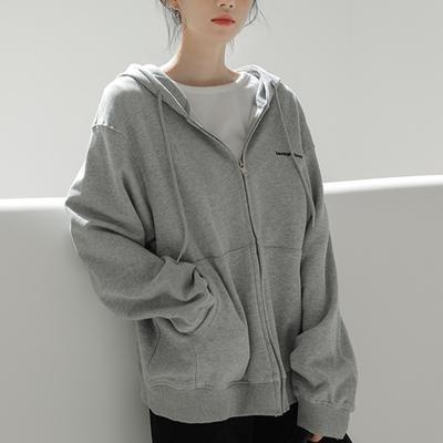 Sweatshirt Women's Letter Hooded Cardigan Loose Casual Jacket Top