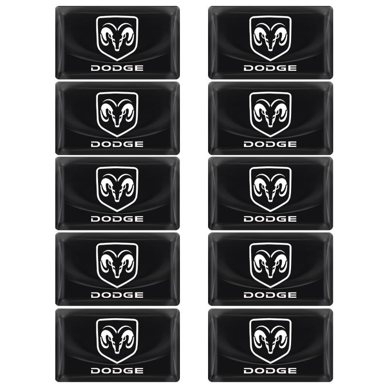 

10 шт. Наклейка-значок для салону автомобіля 3D Епоксидна смола Наклейки Аксесуари для Dodge Journey Caliber Challenger Charger Ram 1500 Stratus Dart Dakota Durango 10pcs