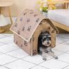 Casa per Cani Piccoli Portatile Staccabile Latter Impronta di Zampa Carina Pieghevole Casa per Dormire Cane Gatto Lavabile Morbido Nido per Animali Consegna Rapida