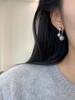 High-end silver-gray pearl front and rear niche earrings autumn and winter women's earrings new explosion