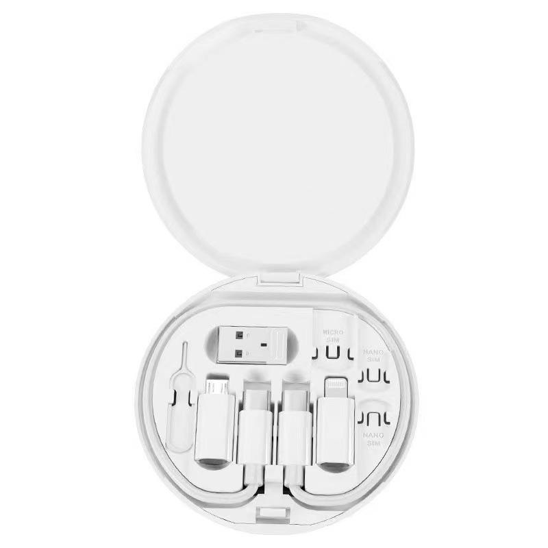 Biodegradable Bamboo & Wood Multifunctional Storage Box with 60W Charging & Data Cable Organization, Six-In-One.