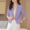 Women Casual Turn Down Collar Long Sleeve Classic Blazer