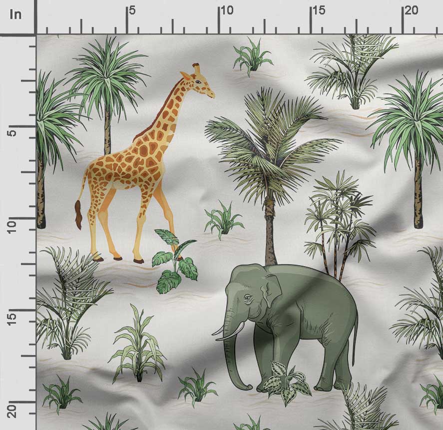 Soimoi Animals Print, Bavlna Cambric, Prošívací tkanina prodávaná The Yard 42 palců široká, bavlněná tkanina střední gramáže, Šicí potřeby,