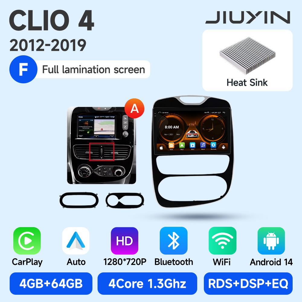 JIUYIN Android 15 Wireless CarPlay Auto Car Radio For Renault Clio 4 ZOE 2012-2019 Intelligent Systems DSP SWC RDS GPS FM BT