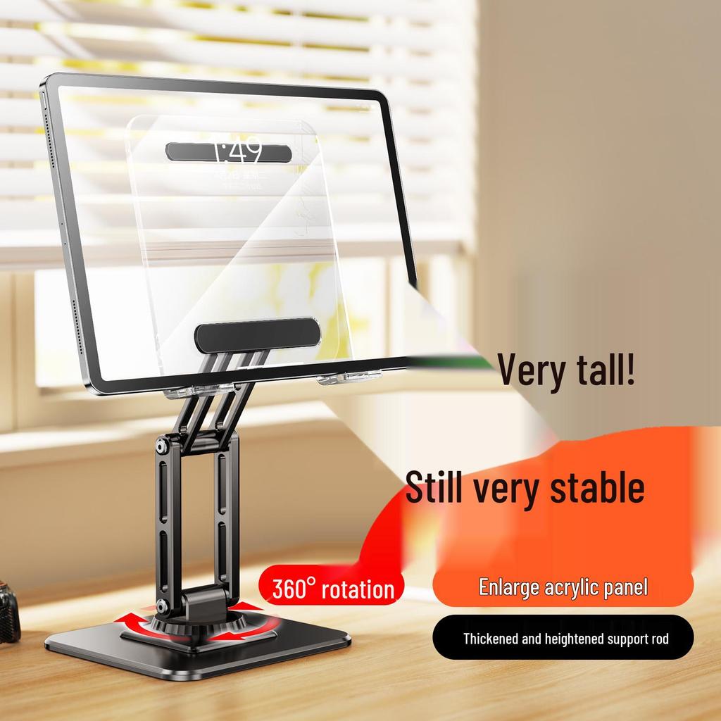 360° Rotating Metal Tablet & Phone Stand - Foldable Desktop Holder