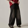 Jean pour hommes, taille élastique, cordon de serrage, jambes larges, Style de rue, Design en détresse, pantalon en Denim drapé
