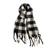European and American Fashion Winter Mohair Lengthened 111cm Scarf Warm Thickened Windproof Plaid Scarf Plush Shawl