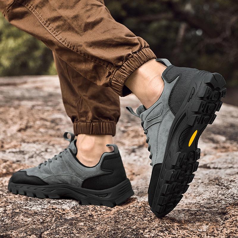 Leather Men's Shoes Lace Up Outdoor Non-slip Sneakers Breathable Hiking Casual Shoes Fashion Flats Boat Shoes Men Sneakers