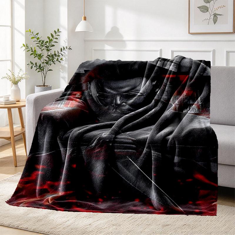 Jason Voorhees Pattern Blanket for Home Decoration, Bed, Sofa, Car Travel, Camping, Suitable for All Seasons, Birthday Christmas Gift