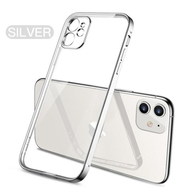 Ultra Thin Square Plating Frame Soft Case For Iphone 14pro Max X Xs Xr 13 Pro Max 11pro 12pro Camera Protection Clear Back Cover