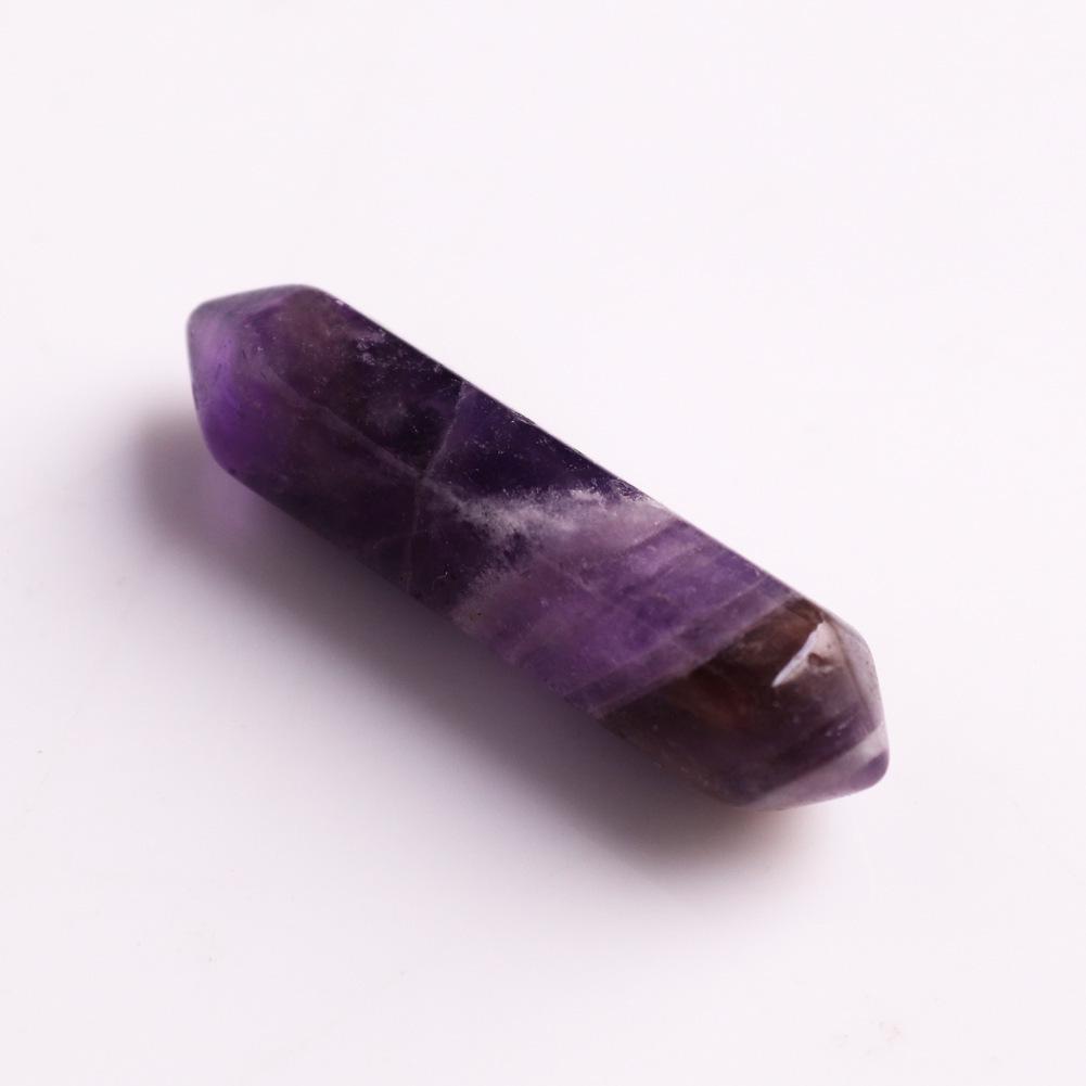 32x8mm Natural Crystal Hexagonal Bullet Pendant for Yoga Necklace