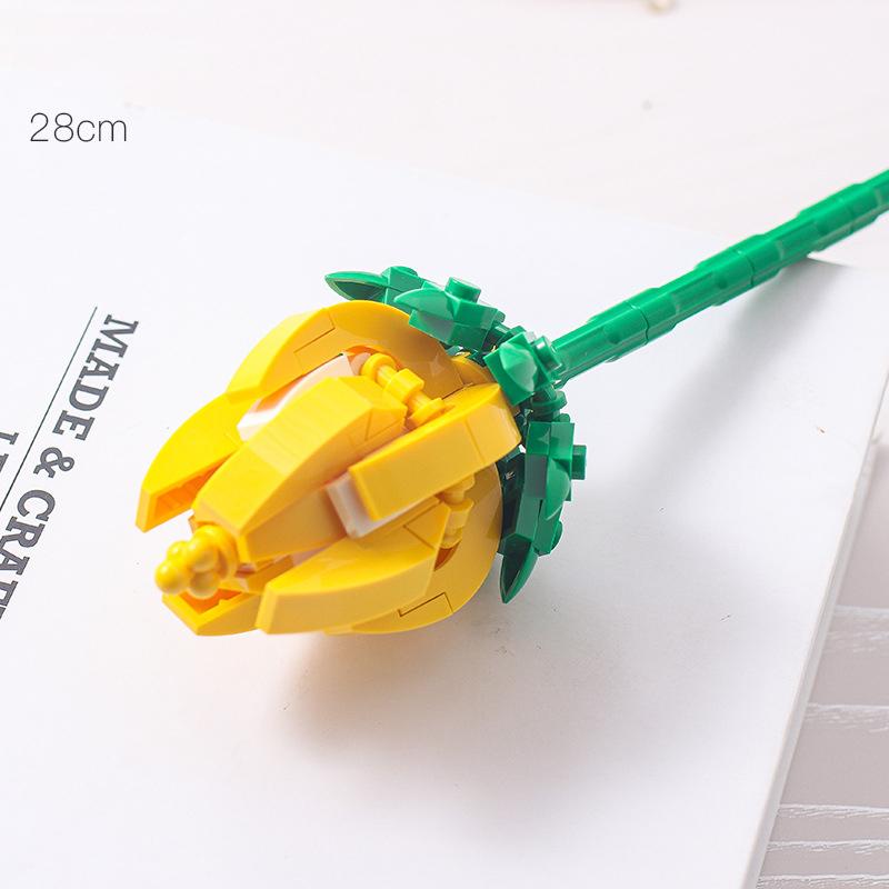 Plastic Small Particle Building Blocks Flower Three-dimensional Puzzle Children Gifts Educational Toys