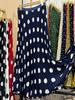 Multicolor Korean Style Chiffon High Waist Pleated Polka Dot Midi Skirt